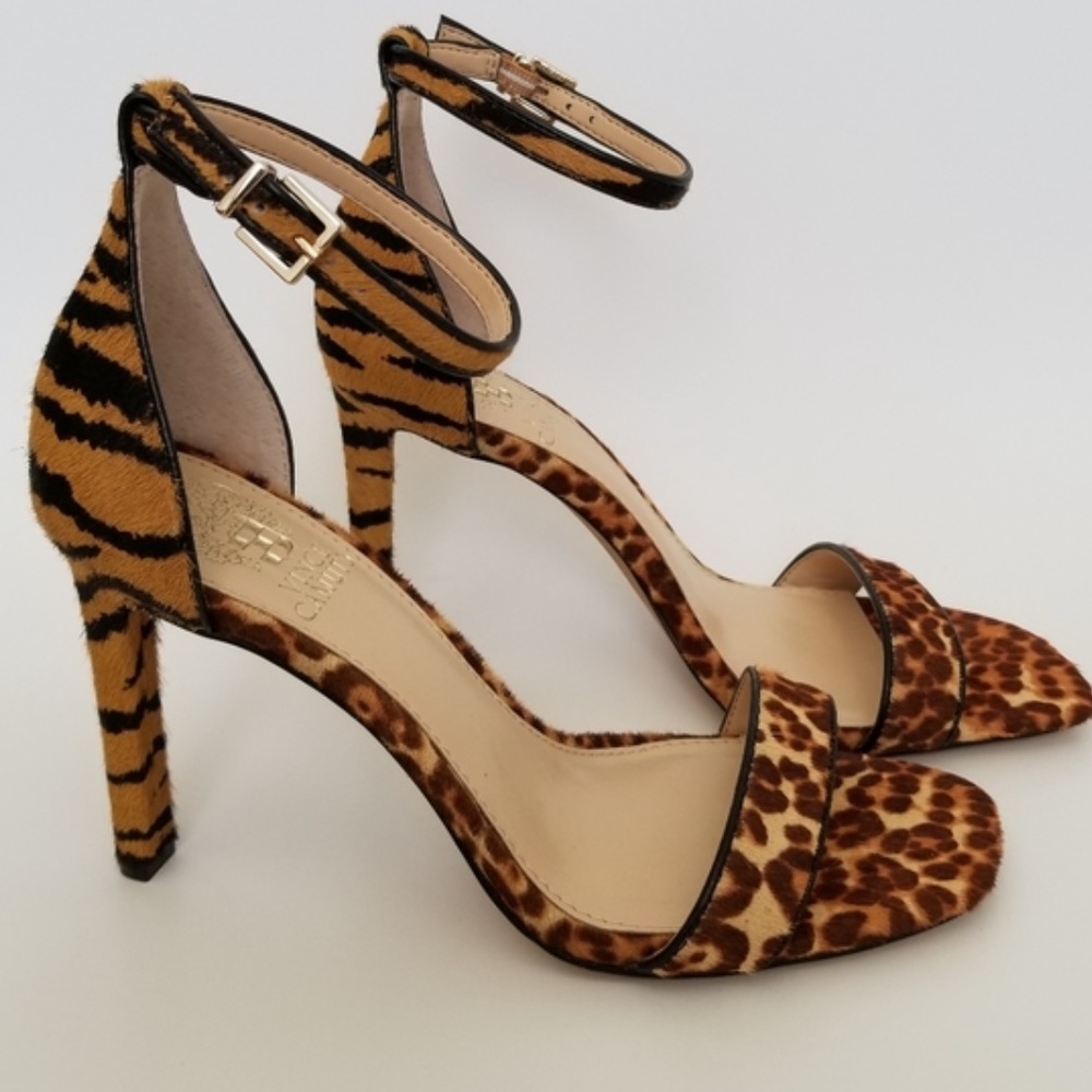 New vince camuto lauralie wild leo tiger hair pattern heels size 7